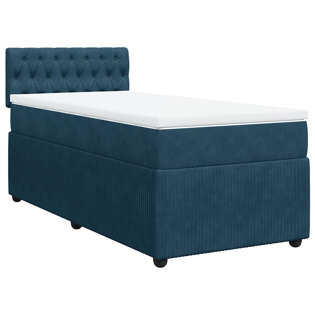 Giroletto a Molle con Materasso Blu 90x190 cm in Velluto | homemem39