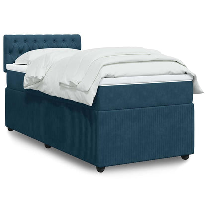 Giroletto a Molle con Materasso Blu 90x190 cm in Velluto | homemem39