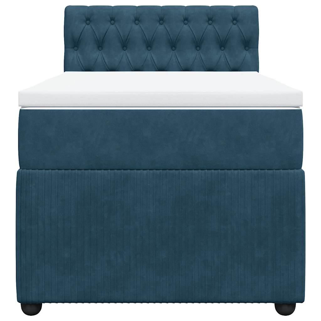 Giroletto a Molle con Materasso Blu 90x190 cm in Velluto | homemem39