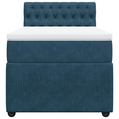Giroletto a Molle con Materasso Blu 90x190 cm in Velluto | homemem39