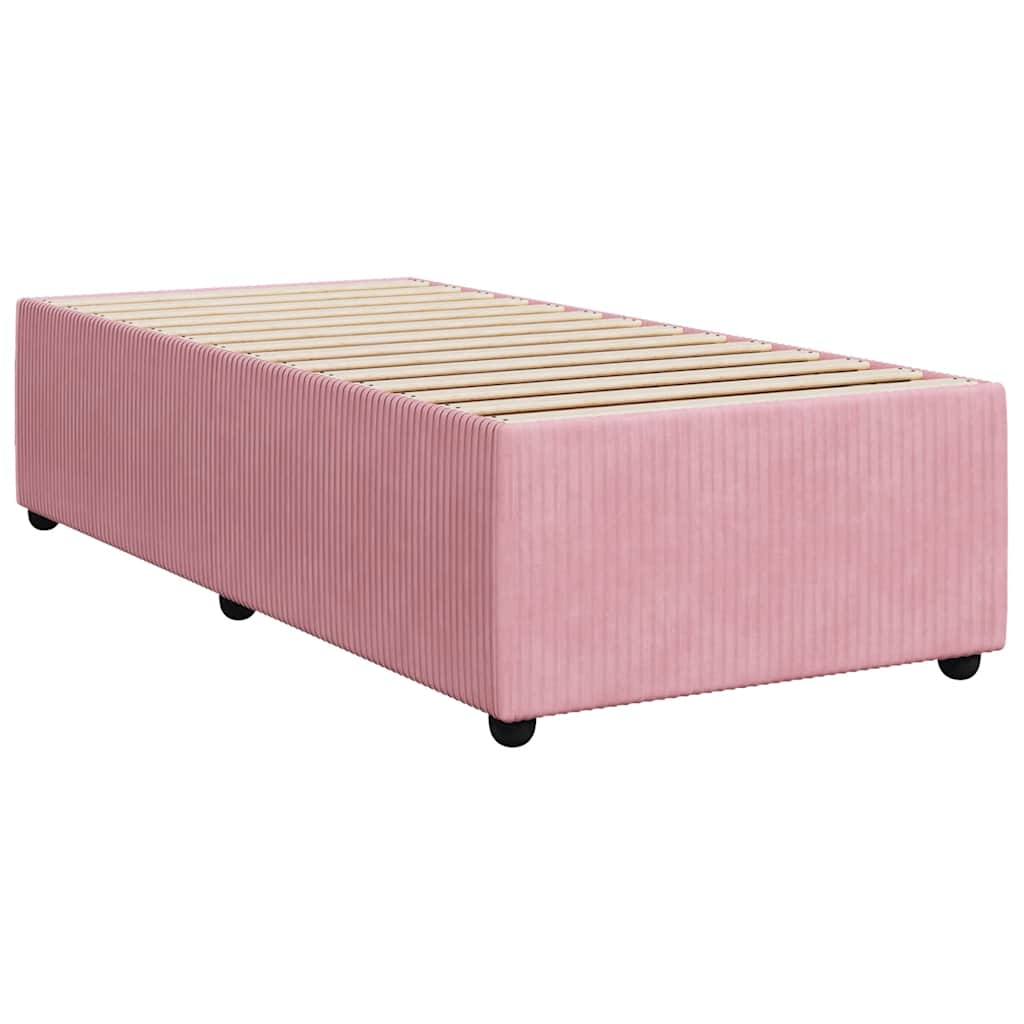 Giroletto a Molle con Materasso Rosa 90x190 cm in Velluto | homemem39