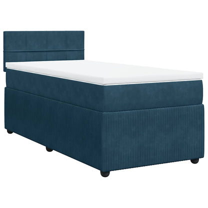 Giroletto a Molle con Materasso Blu 90x190 cm in Velluto | homemem39