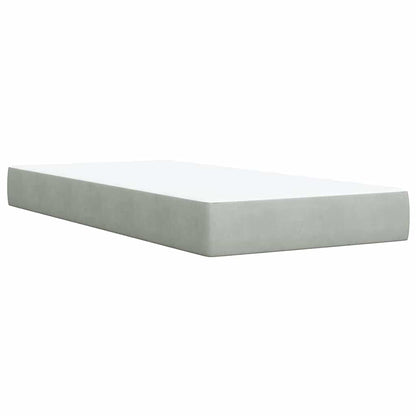 Giroletto a Molle con Materasso Grigio Chiaro 90x200 cm Velluto