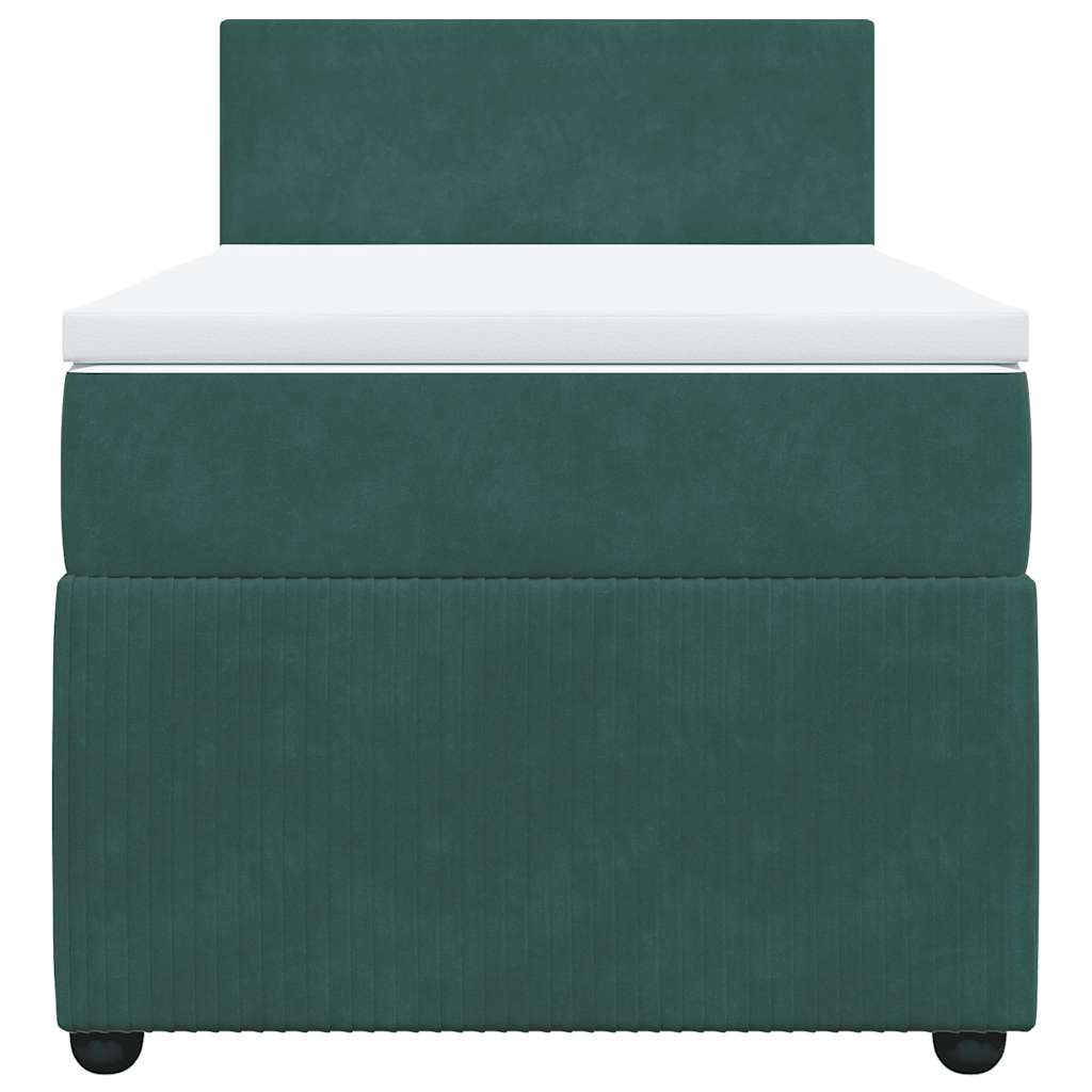 Giroletto a Molle con Materasso Verde Scuro 90x200 cm Velluto - homemem39