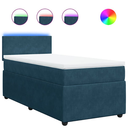 Giroletto a Molle con Materasso Blu 90x200 cm in Velluto | homemem39