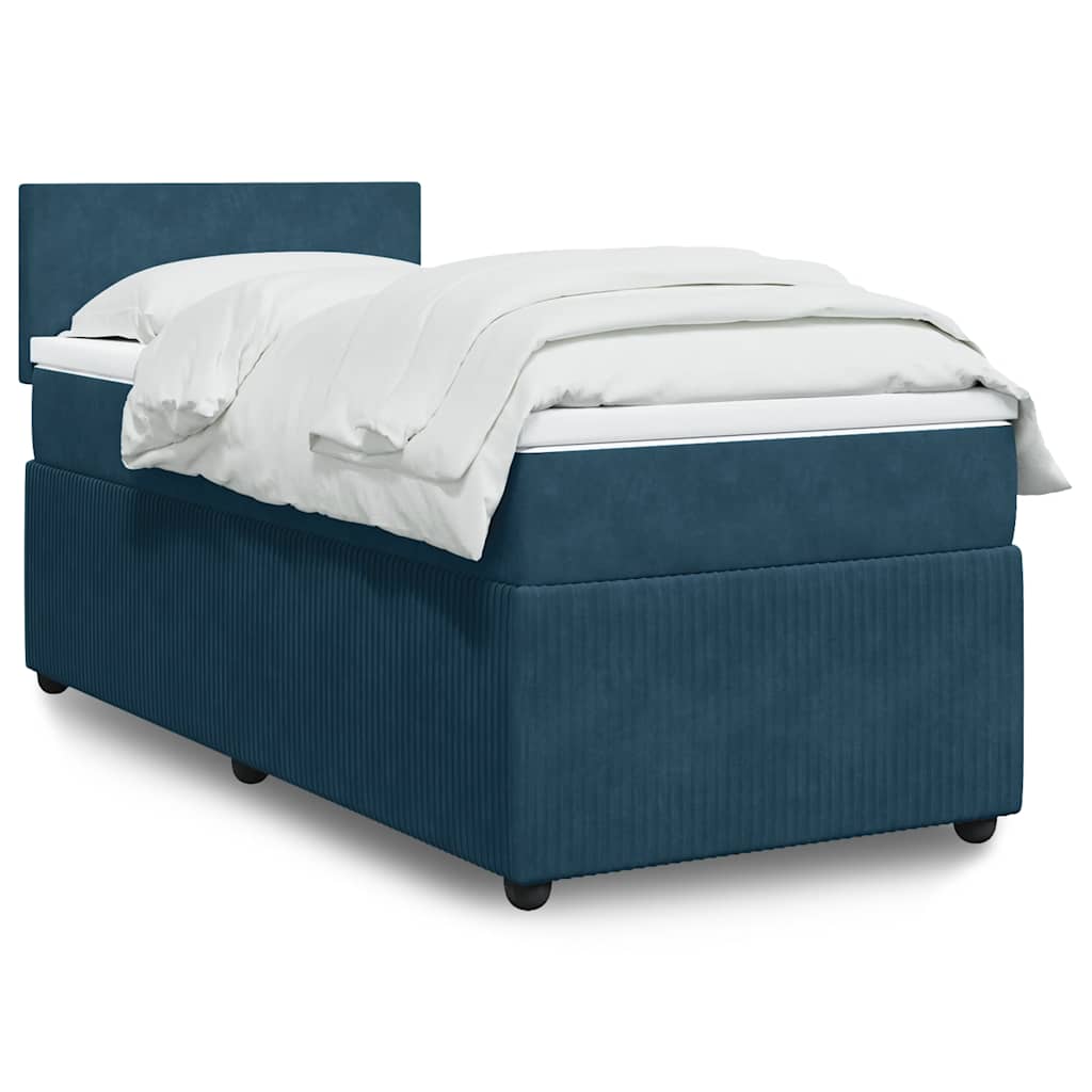 Giroletto a Molle con Materasso Blu 90x200 cm in Velluto | homemem39