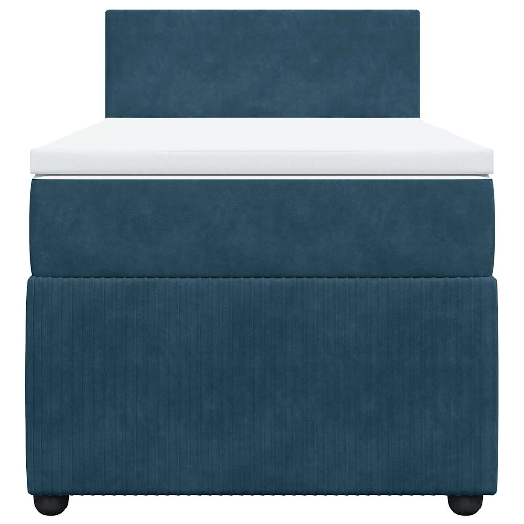 Giroletto a Molle con Materasso Blu 90x200 cm in Velluto | homemem39