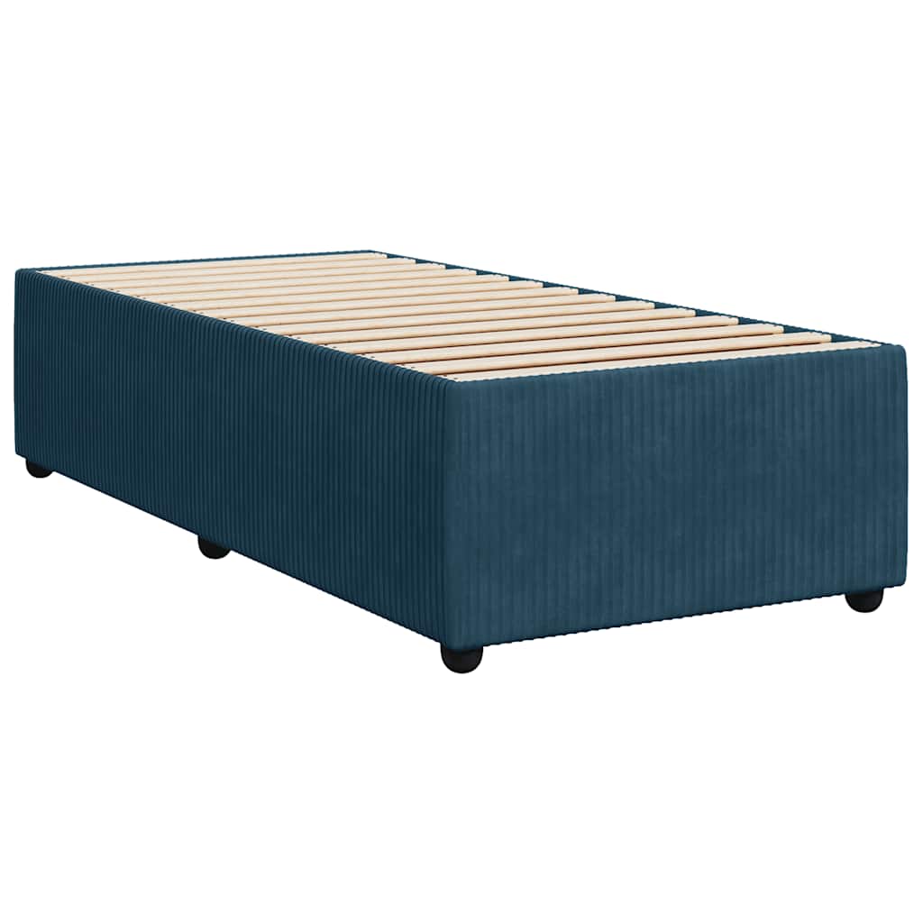 Giroletto a Molle con Materasso Blu 90x200 cm in Velluto | homemem39