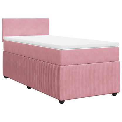 Giroletto a Molle con Materasso Rosa 90x200 cm in Velluto | homemem39