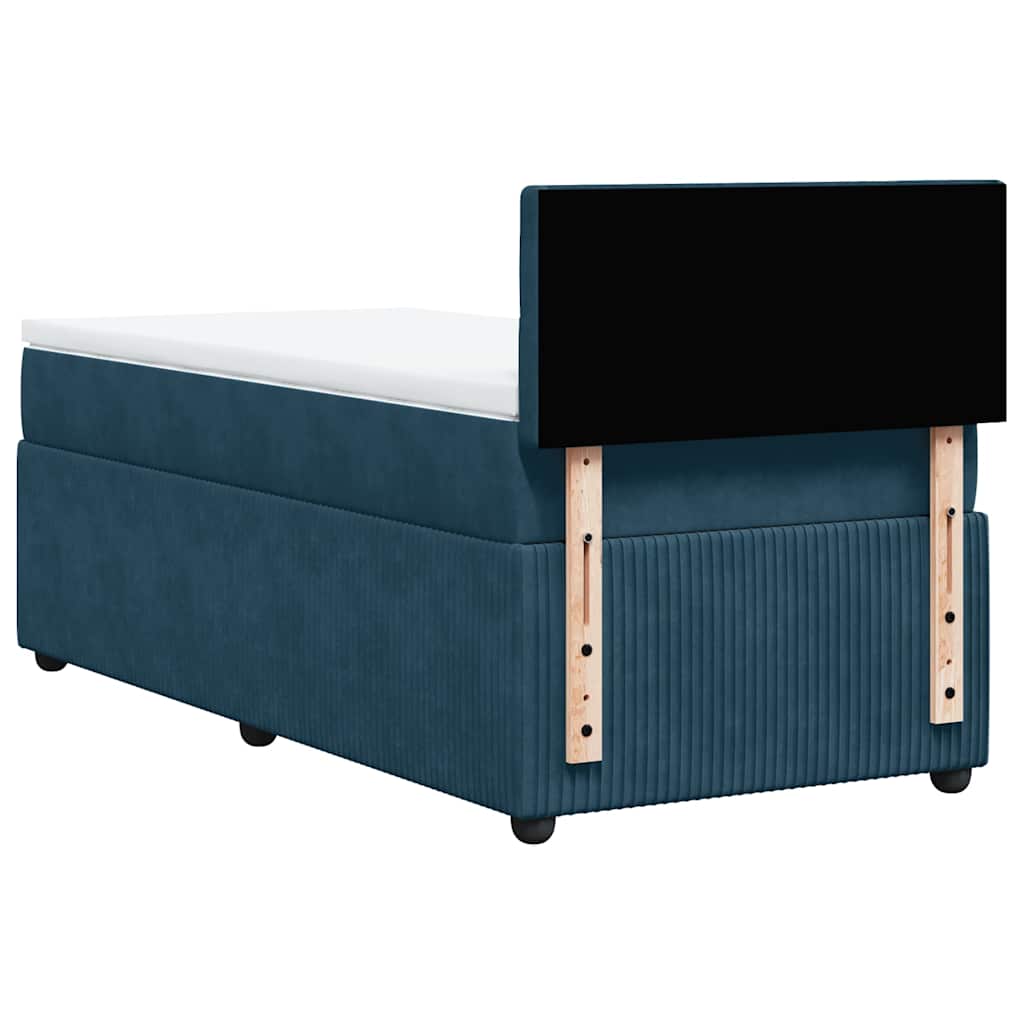 Giroletto a Molle con Materasso Blu 90x200 cm in Velluto | homemem39