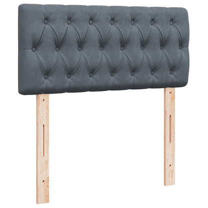 Giroletto a Molle con Materasso Grigio Scuro 90x200 cm Velluto