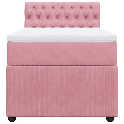 Giroletto a Molle con Materasso Rosa 90x200 cm in Velluto