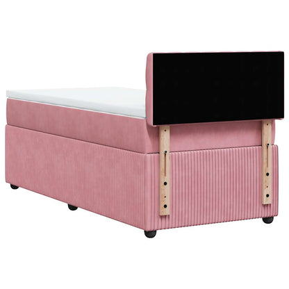 Giroletto a Molle con Materasso Rosa 90x200 cm in Velluto