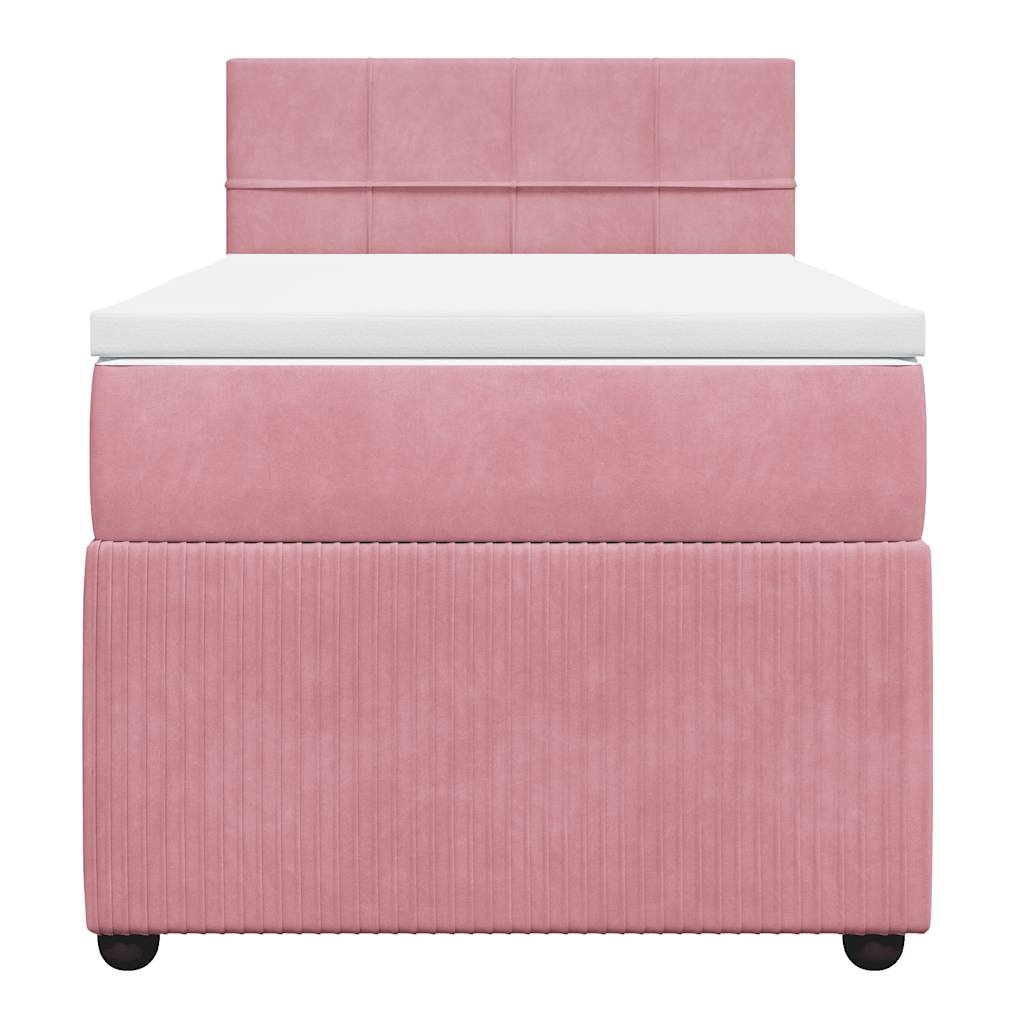Giroletto a Molle con Materasso Rosa 90x200 cm in Velluto