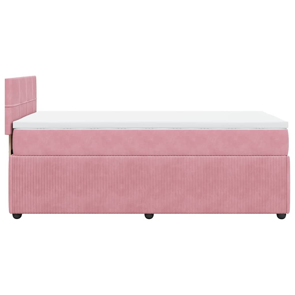 Giroletto a Molle con Materasso Rosa 90x200 cm in Velluto