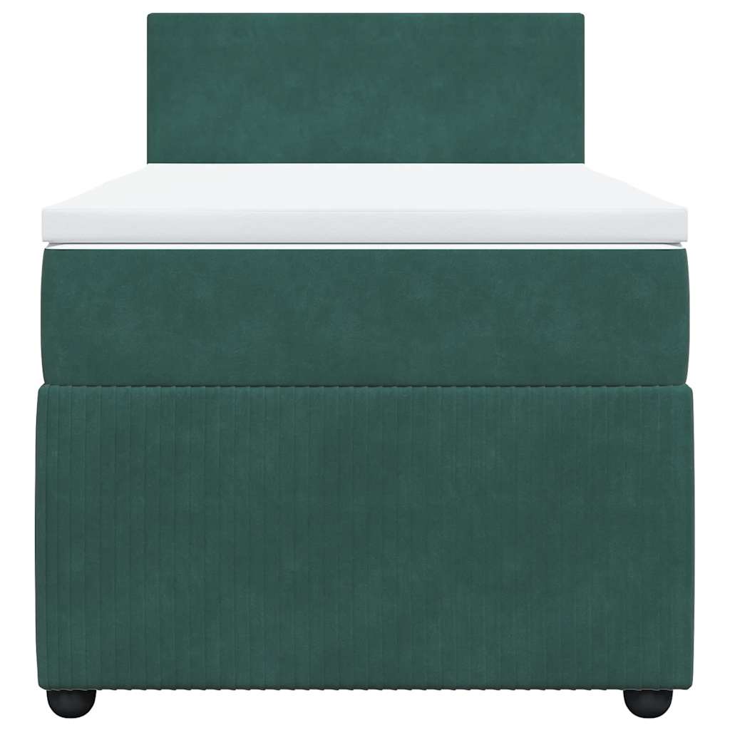 Giroletto a Molle con Materasso Verde Scuro 100x200 cm Velluto - homemem39