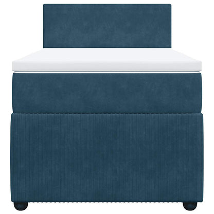 Giroletto a Molle con Materasso Blu 100x200 cm in Velluto