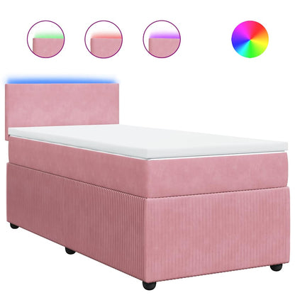 Giroletto a Molle con Materasso Rosa 100x200 cm in Velluto | homemem39