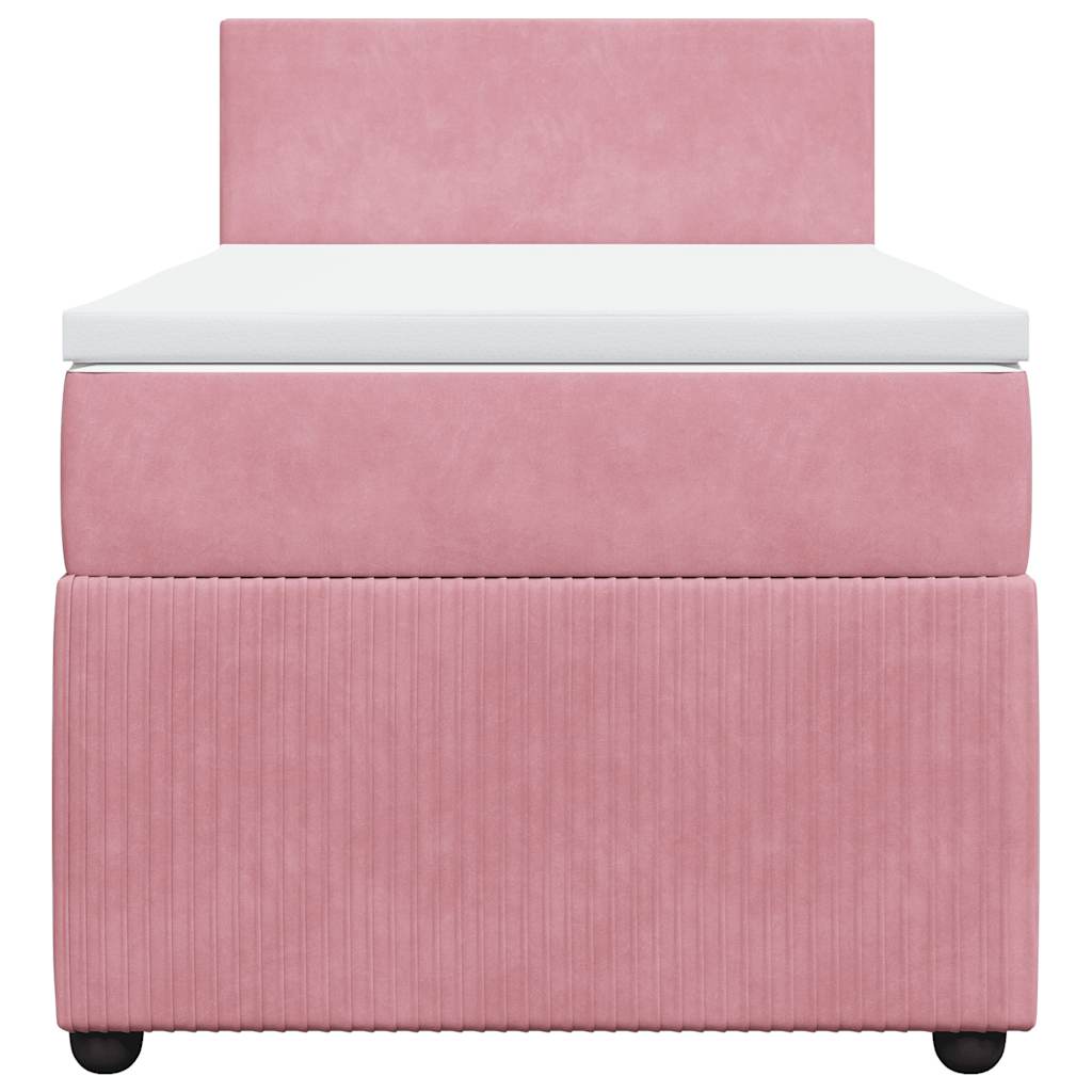 Giroletto a Molle con Materasso Rosa 100x200 cm in Velluto | homemem39