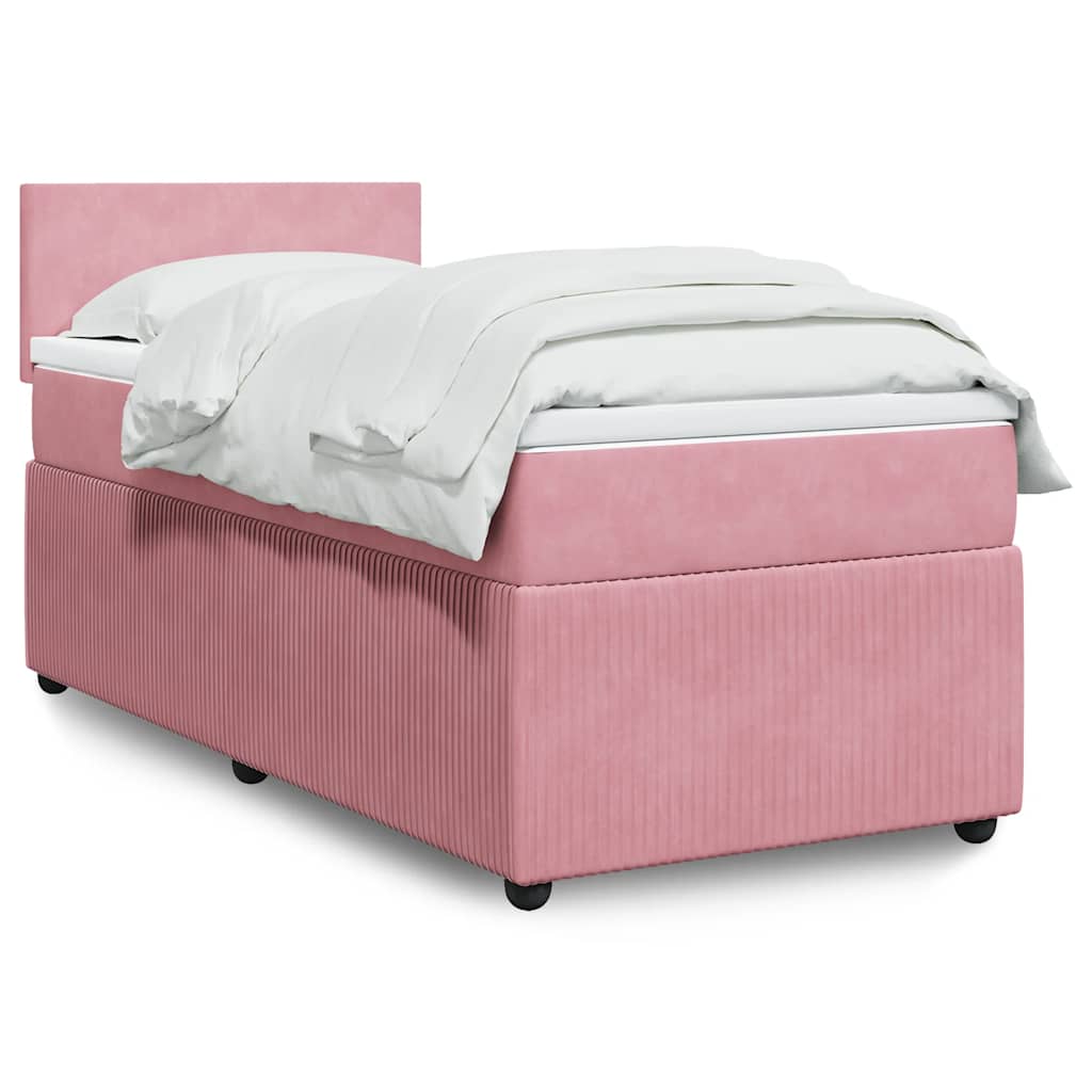 Giroletto a Molle con Materasso Rosa 100x200 cm in Velluto | homemem39