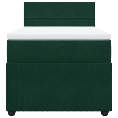 Giroletto a Molle con Materasso Verde Scuro 100x200 cm Velluto