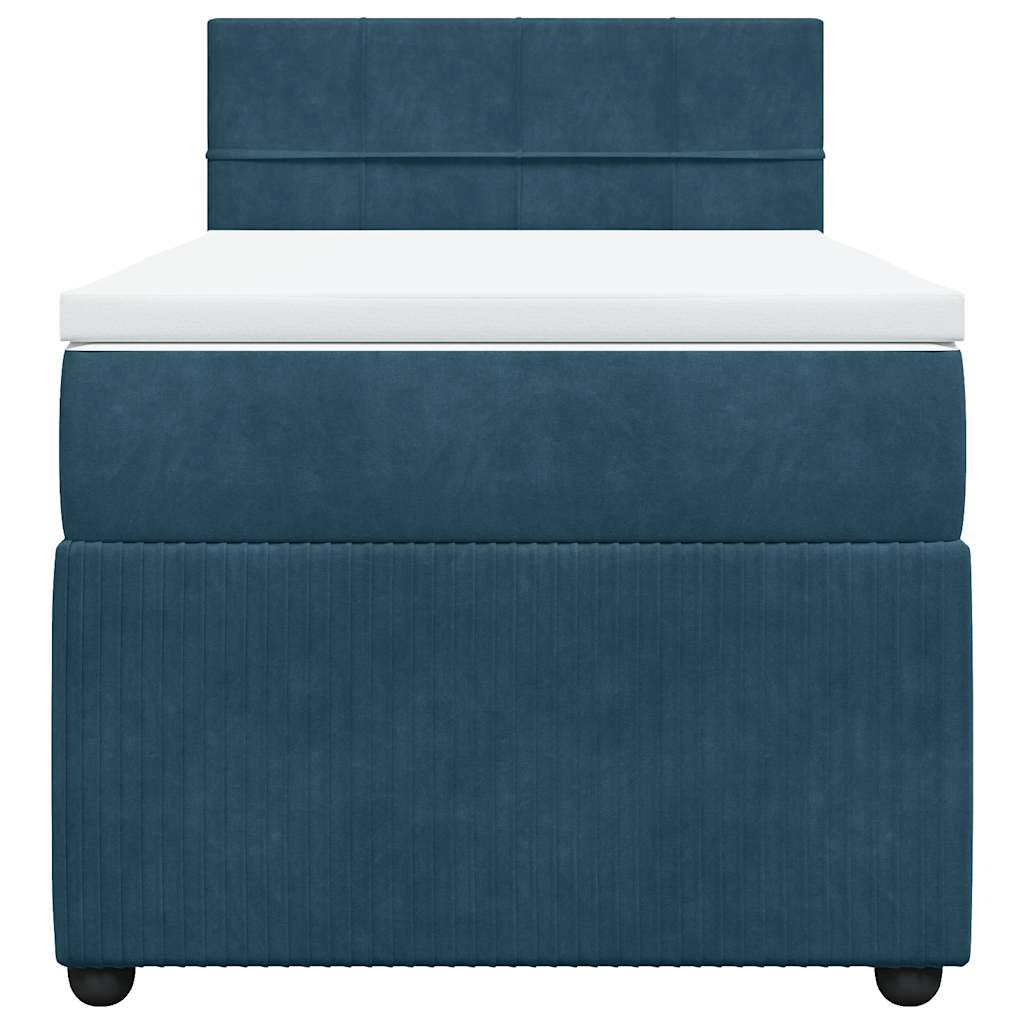Giroletto a Molle con Materasso Blu 100x200 cm in Velluto | homemem39