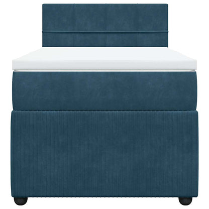 Giroletto a Molle con Materasso Blu 100x200 cm in Velluto | homemem39