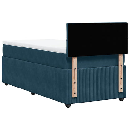 Giroletto a Molle con Materasso Blu 100x200 cm in Velluto | homemem39