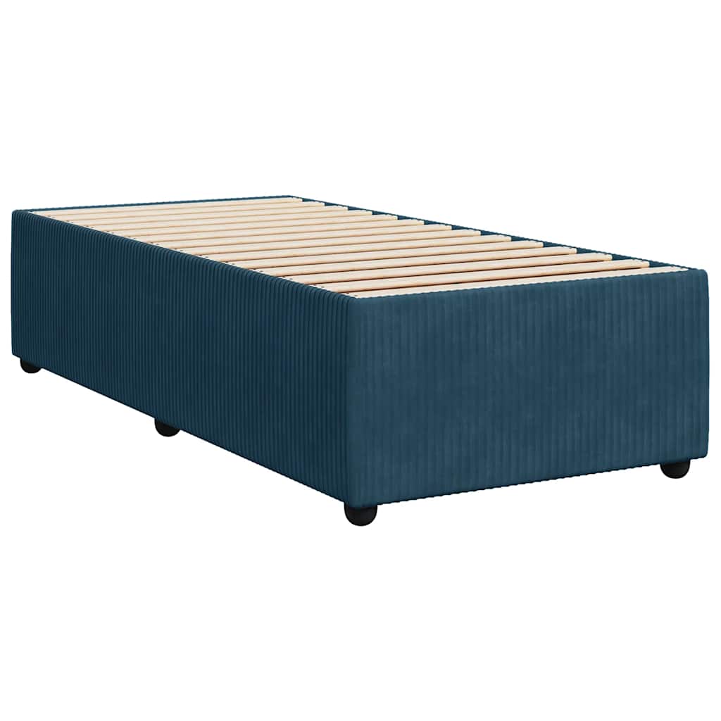 Giroletto a Molle con Materasso Blu 100x200 cm in Velluto | homemem39