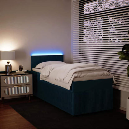 Giroletto a Molle con Materasso Blu 100x200 cm in Velluto | homemem39