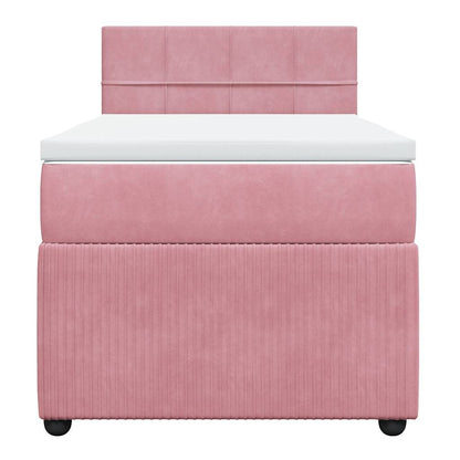 Giroletto a Molle con Materasso Rosa 100x200 cm in Velluto | homemem39
