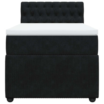 Giroletto a Molle con Materasso Nero 100x200 cm in Velluto