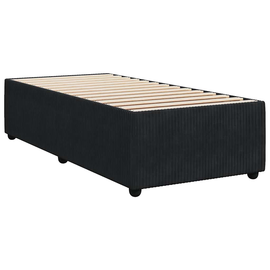 Giroletto a Molle con Materasso Nero 100x200 cm in Velluto
