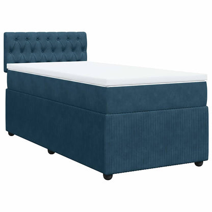 Giroletto a Molle con Materasso Blu 100x200 cm in Velluto