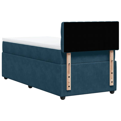 Giroletto a Molle con Materasso Blu 100x200 cm in Velluto