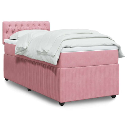 Giroletto a Molle con Materasso Rosa 100x200 cm in Velluto | homemem39