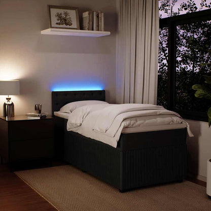 Giroletto a Molle con Materasso Nero 100x200 cm in Velluto - homemem39