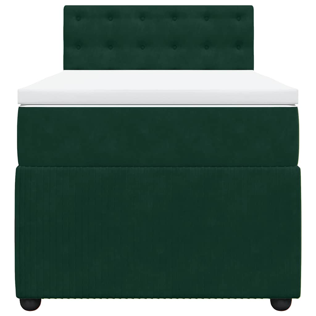 Giroletto a Molle con Materasso Verde Scuro 100x200 cm Velluto