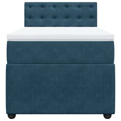 Giroletto a Molle con Materasso Blu 100x200 cm in Velluto