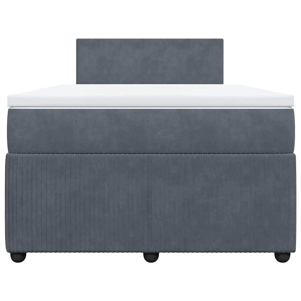 Giroletto a Molle con Materasso Grigio Scuro 120x190 cm Velluto