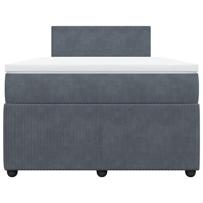 Giroletto a Molle con Materasso Grigio Scuro 120x190 cm Velluto