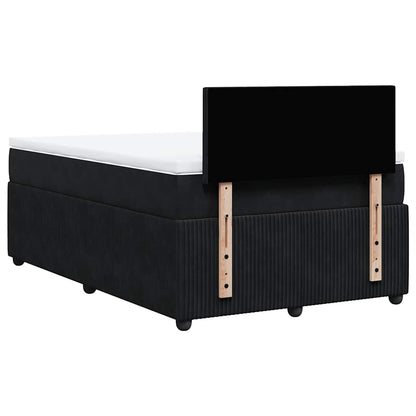 Giroletto a Molle con Materasso Nero 120x190 cm in Velluto