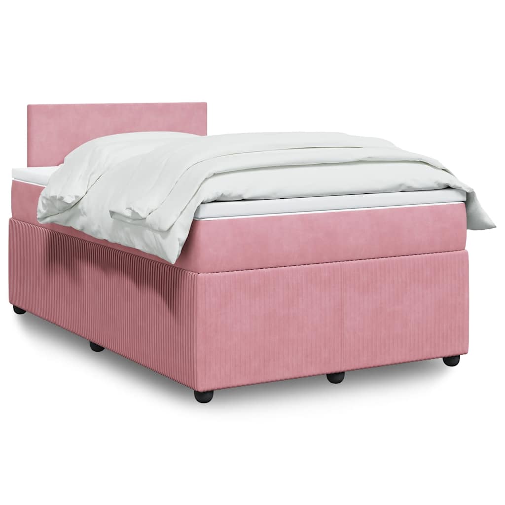 Giroletto a Molle con Materasso Rosa 120x190 cm in Velluto | homemem39