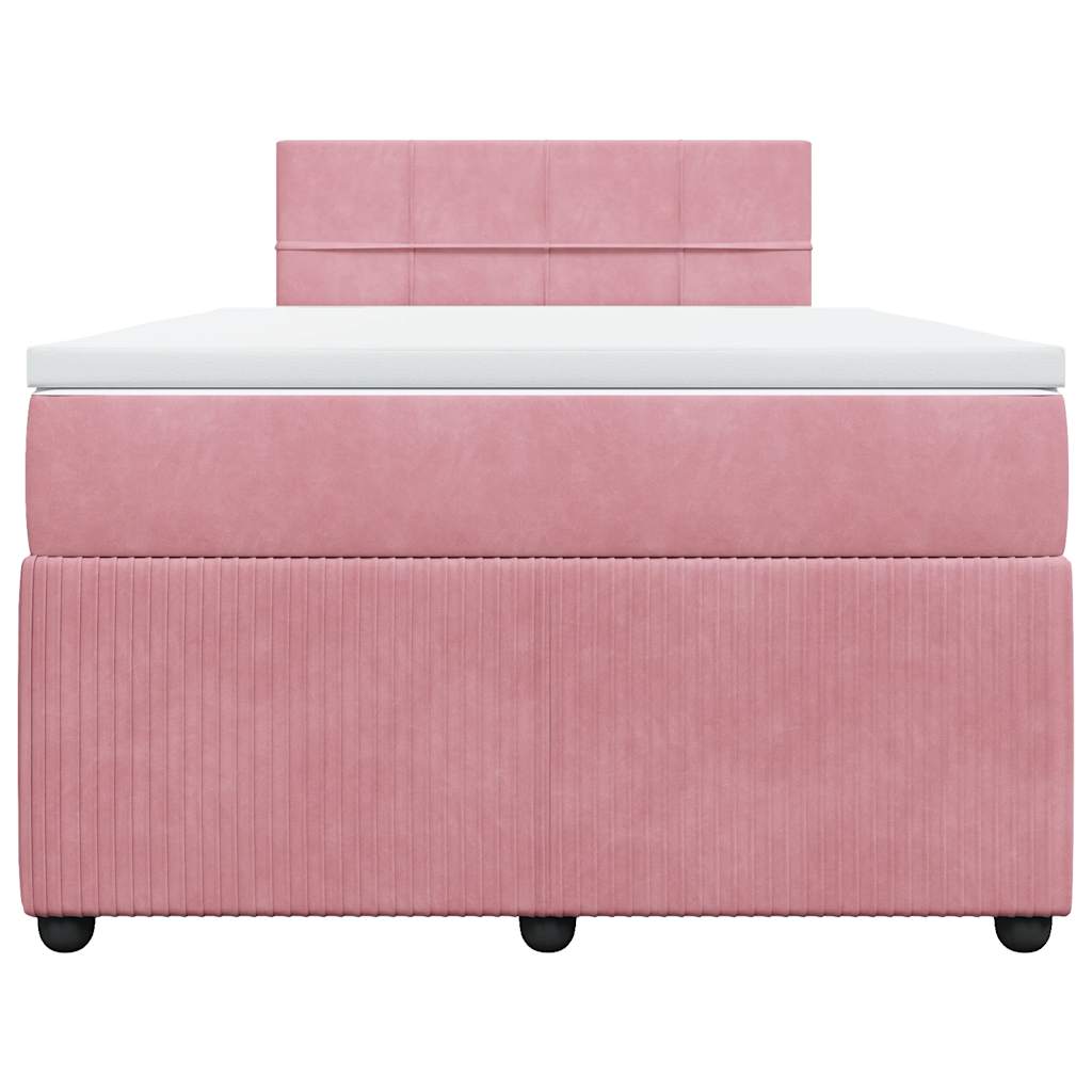 Giroletto a Molle con Materasso Rosa 120x190 cm in Velluto | homemem39