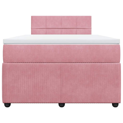 Giroletto a Molle con Materasso Rosa 120x190 cm in Velluto | homemem39