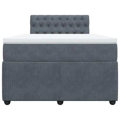 Giroletto a Molle con Materasso Grigio Scuro 120x190 cm Velluto