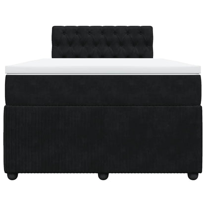 Giroletto a Molle con Materasso Nero 120x190 cm in Velluto