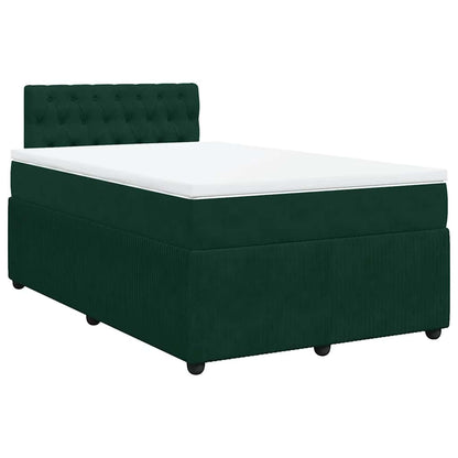 Giroletto a Molle con Materasso Verde Scuro 120x190 cm Velluto