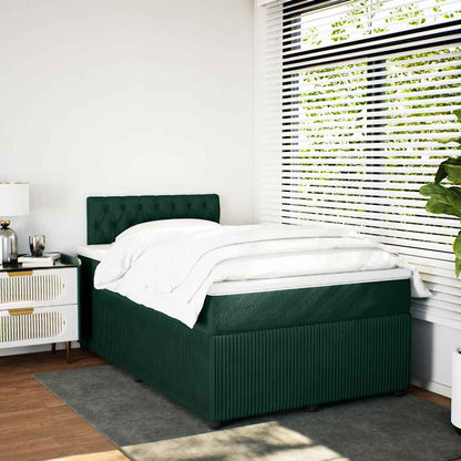 Giroletto a Molle con Materasso Verde Scuro 120x190 cm Velluto