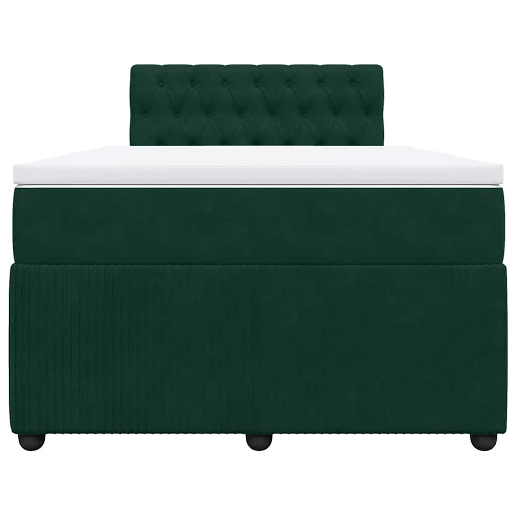 Giroletto a Molle con Materasso Verde Scuro 120x190 cm Velluto